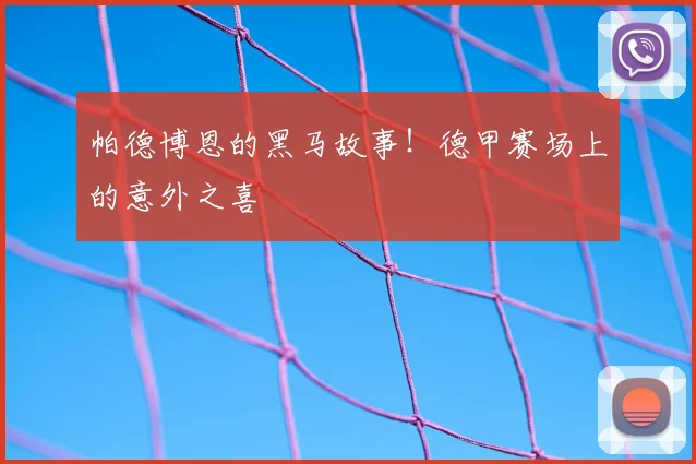 帕德博恩的黑马故事！德甲赛场上的意外之喜