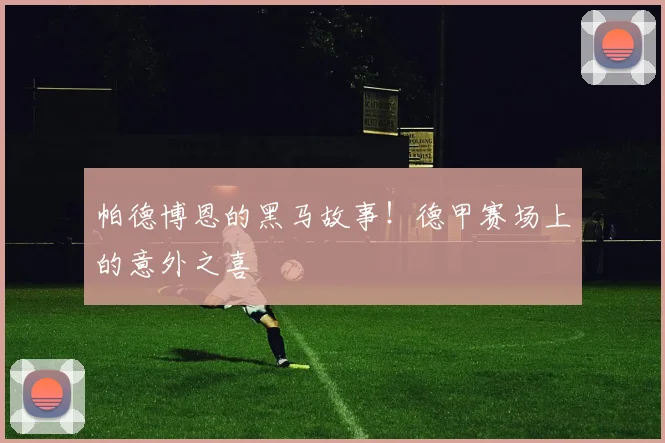 帕德博恩的黑马故事！德甲赛场上的意外之喜